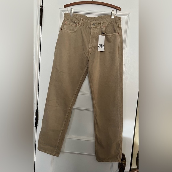NWT Zara Straight Fit Tan Denim - 32 - Picture 5 of 6